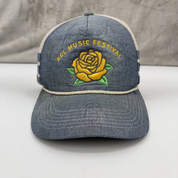 Howler Bros ACL Austin City Limits Festival Rose Embroidered Mesh Trucker Hat - Picture 1 of 14